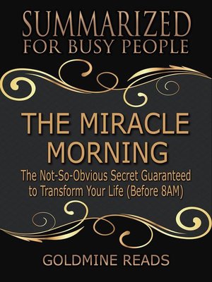 cover image of The Miracle Morning--Summarized for Busy People